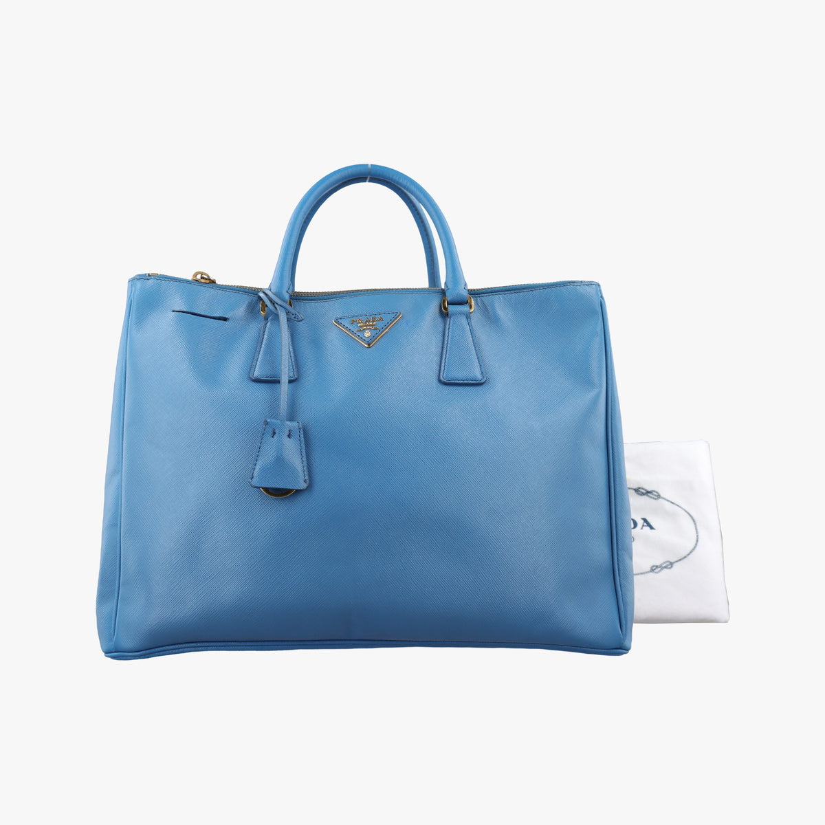 Pre-owned Prada Galleria Blue SAFFIANO Leather BN2274 handbag | stylenewstar