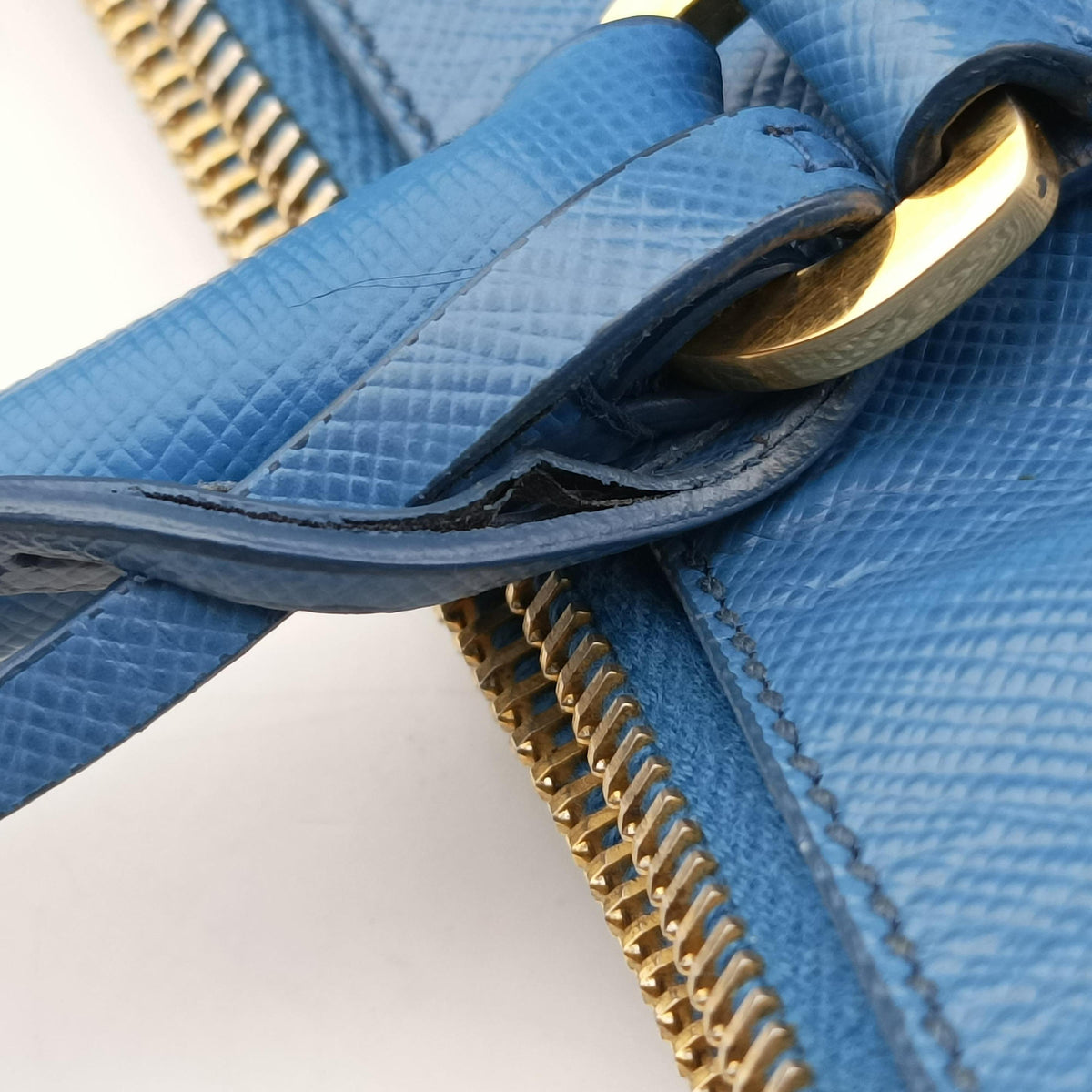 Pre-owned Prada Galleria Blue SAFFIANO Leather BN2274 handbag | stylenewstar