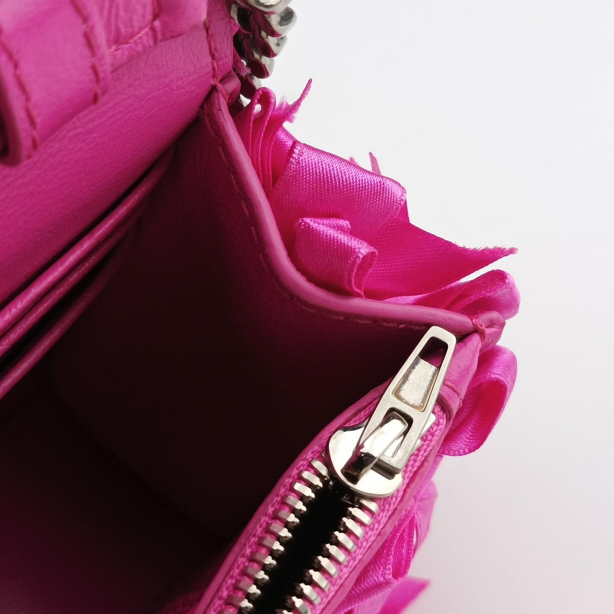 Pre-owned Balenciaga Hourglass Pink Satin× Leather  shoulderbag | stylenewstar