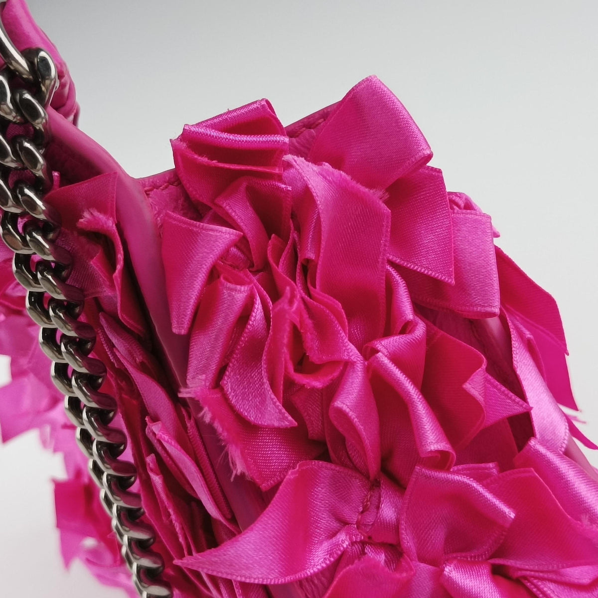 Pre-owned Balenciaga Hourglass Pink Satin× Leather  shoulderbag | stylenewstar