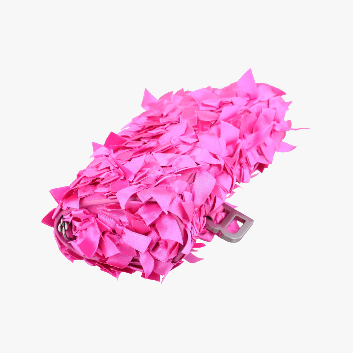 Pre-owned Balenciaga Hourglass Pink Satin× Leather  shoulderbag | stylenewstar