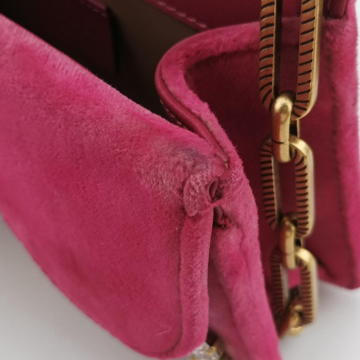 Pre-owned Gucci Broadway Pink velour 489218 shoulderbag | stylenewstar