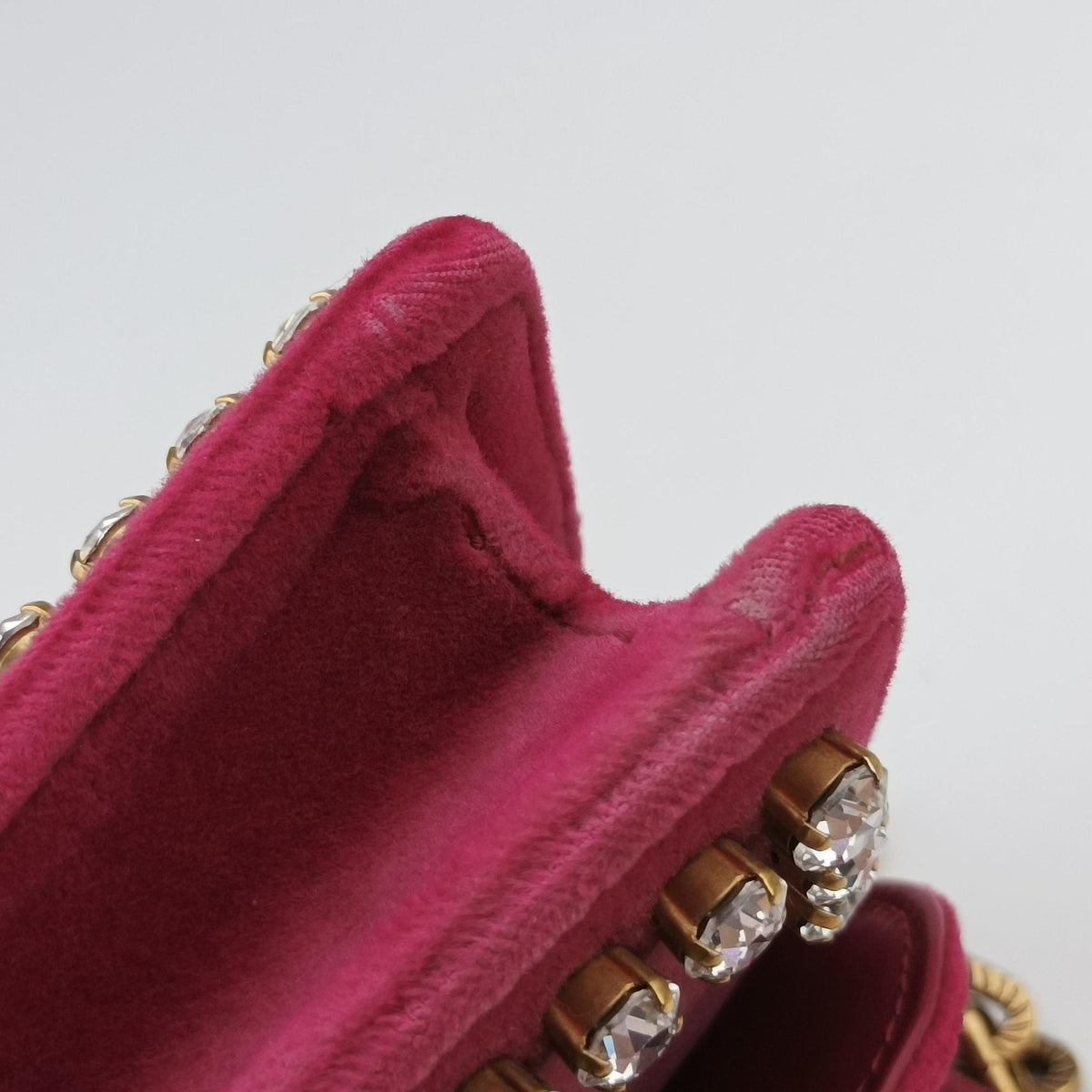 Pre-owned Gucci Broadway Pink velour 489218 shoulderbag | stylenewstar