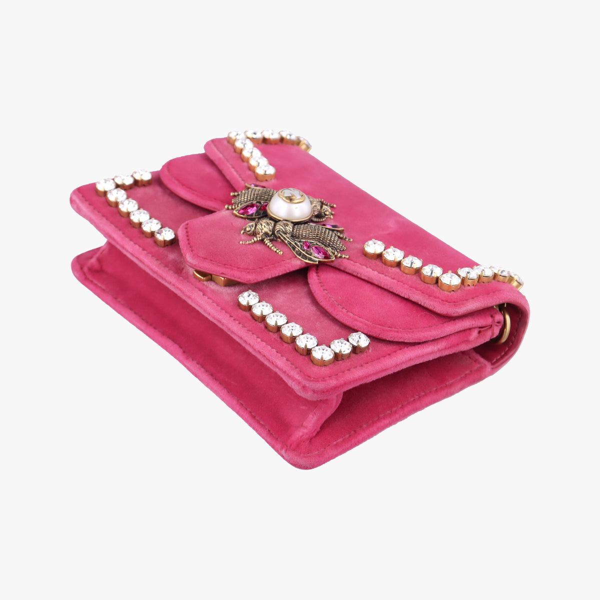 Pre-owned Gucci Broadway Pink velour 489218 shoulderbag | stylenewstar