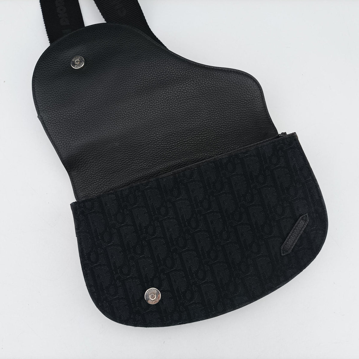 Pre-owned Christian Dior Saddle Black Jacquard  shoulderbag | stylenewstar