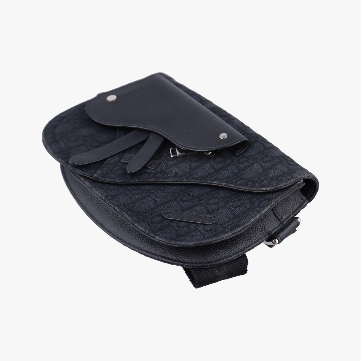 Pre-owned Christian Dior Saddle Black Jacquard  shoulderbag | stylenewstar