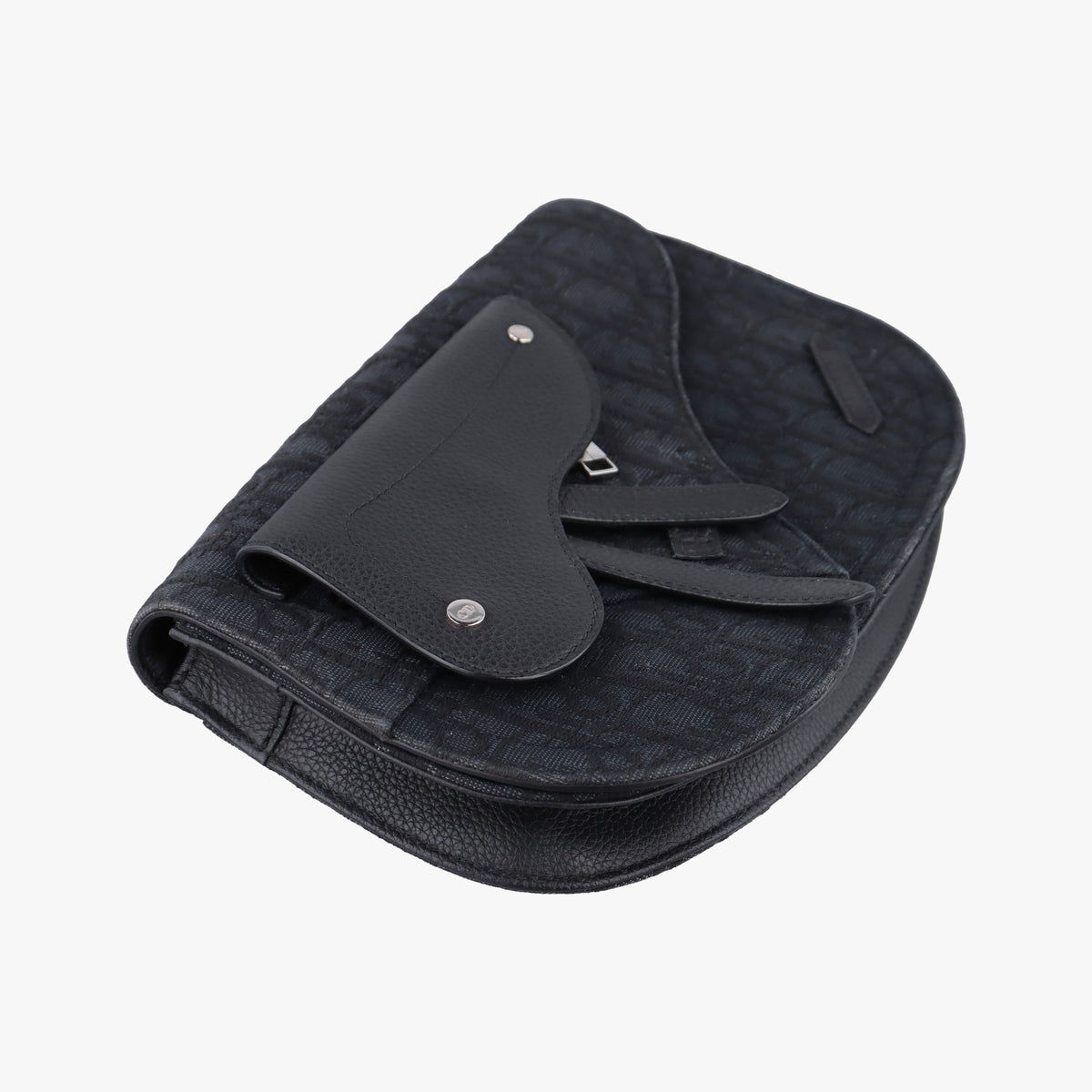 Pre-owned Christian Dior Saddle Black Jacquard  shoulderbag | stylenewstar
