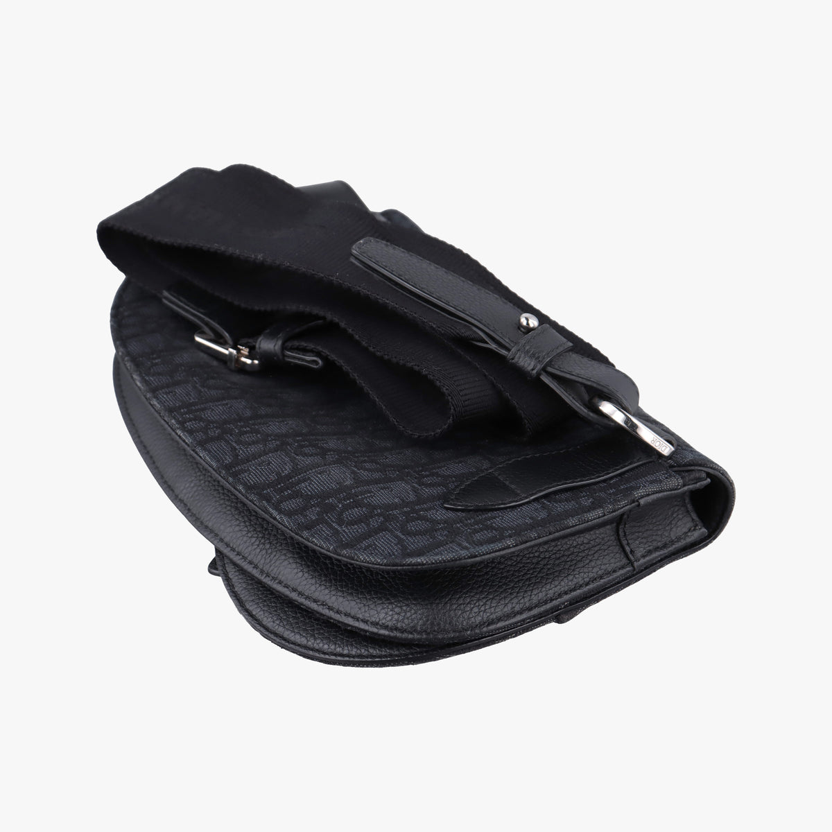 Pre-owned Christian Dior Saddle Black Jacquard  shoulderbag | stylenewstar