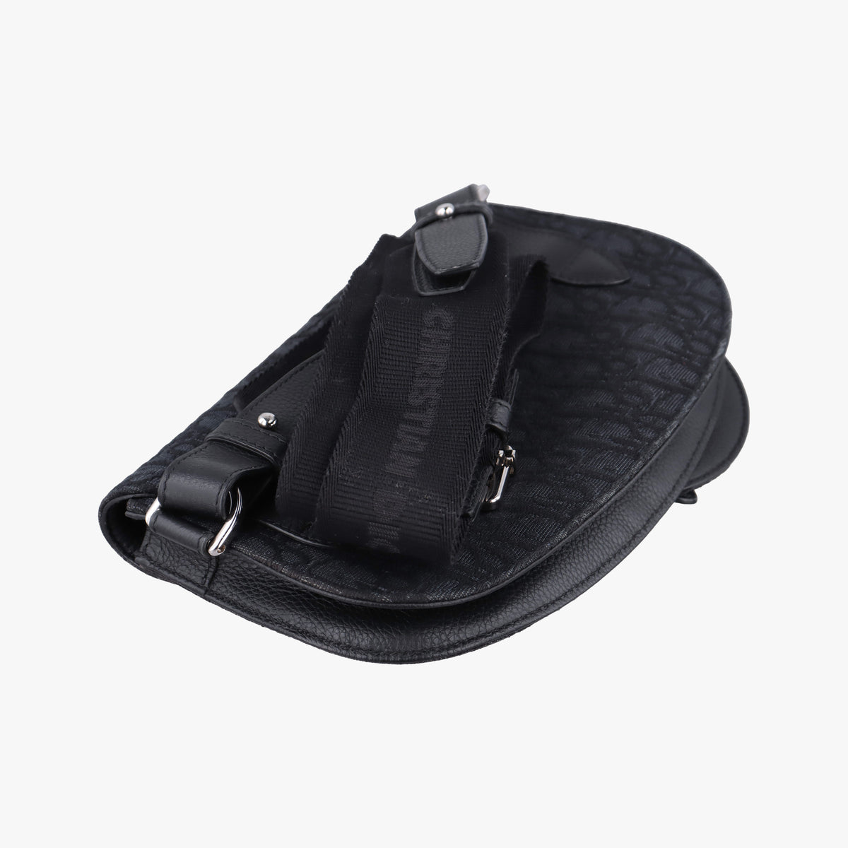 Pre-owned Christian Dior Saddle Black Jacquard  shoulderbag | stylenewstar
