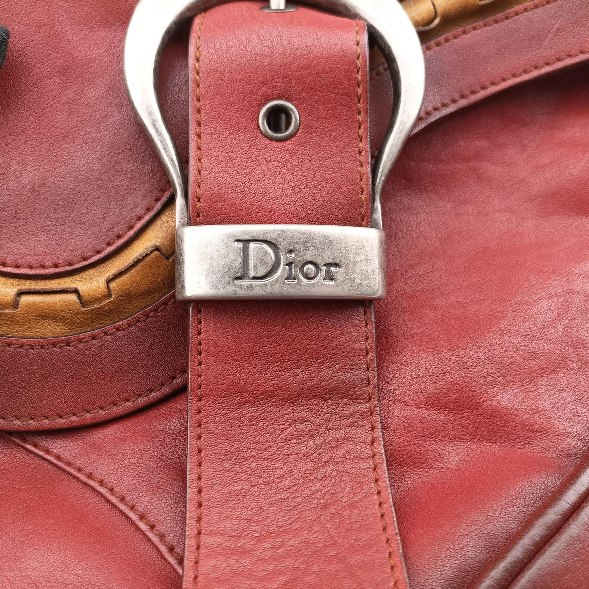 Pre-owned Christian Dior Gaucho Red Leather  shoulderbag | stylenewstar