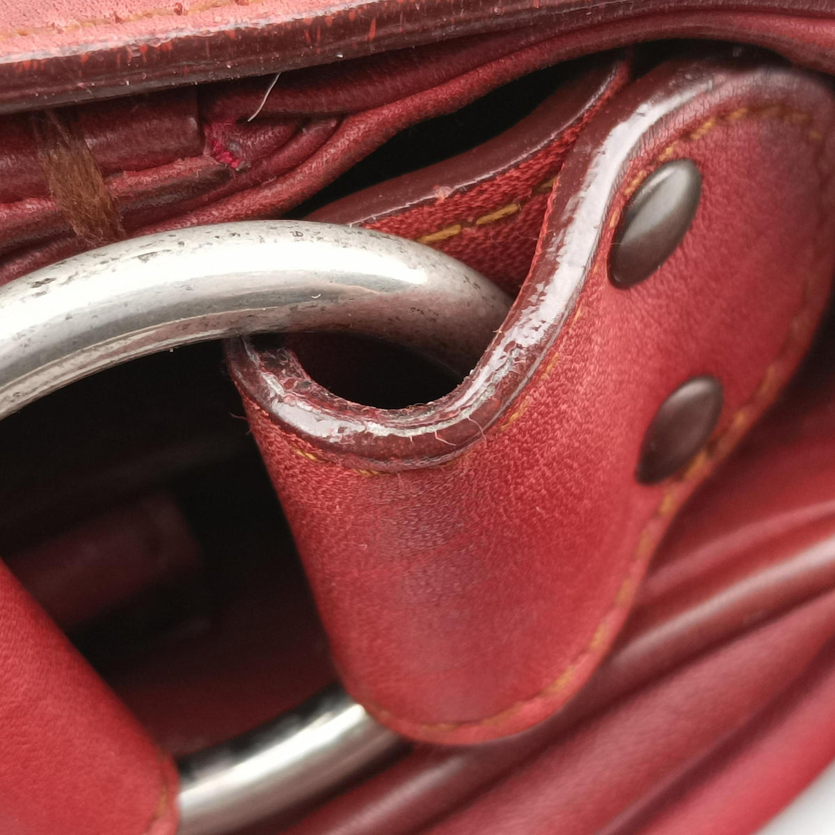 Pre-owned Christian Dior Gaucho Red Leather  shoulderbag | stylenewstar