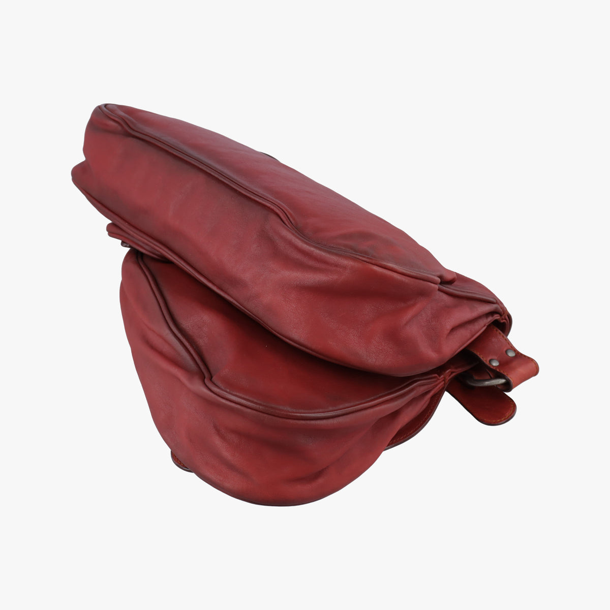 Pre-owned Christian Dior Gaucho Red Leather  shoulderbag | stylenewstar