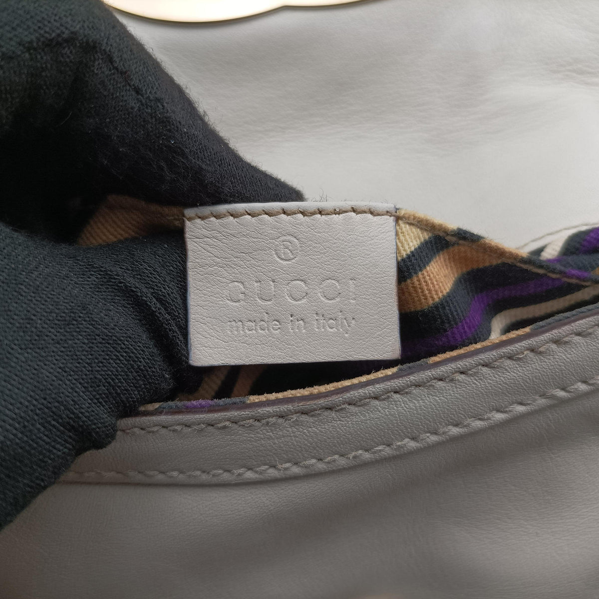 Pre-owned Gucci Dialux Britt Hobo White Leather 167733 shoulderbag | stylenewstar