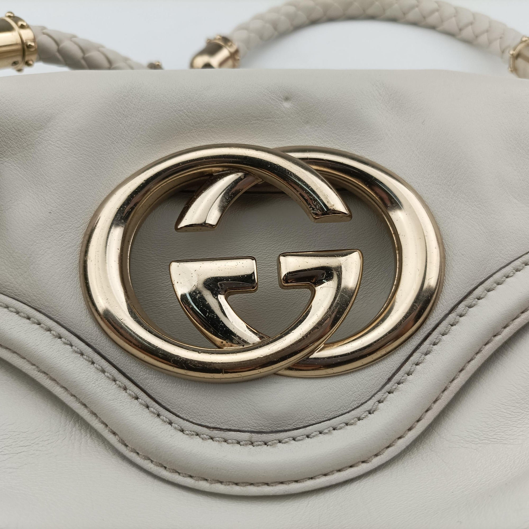 Pre-owned Gucci Dialux Britt Hobo White Leather 167733 shoulderbag | stylenewstar