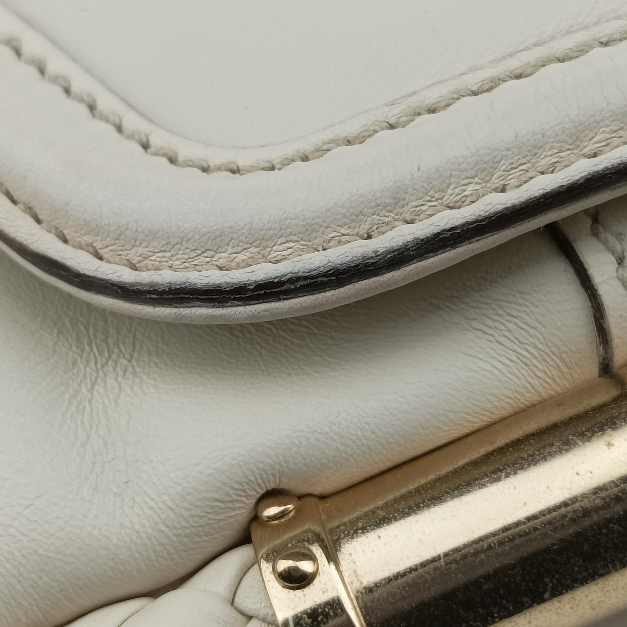 Pre-owned Gucci Dialux Britt Hobo White Leather 167733 shoulderbag | stylenewstar