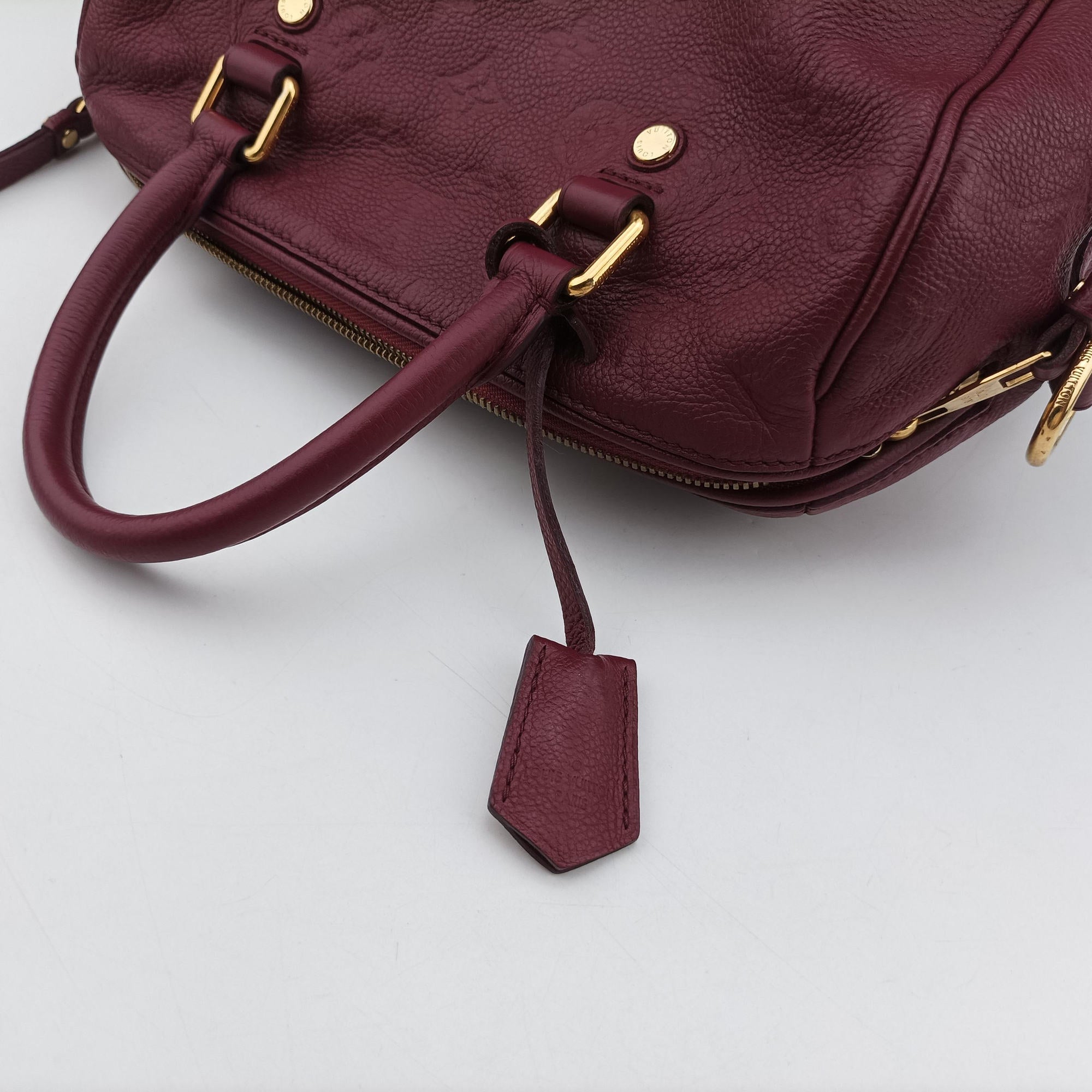 Pre-owned Louis Vuitton Speedy Bandouliere 25 Aurore Monogram Empreinte M40764 shoulderbag | stylenewstar