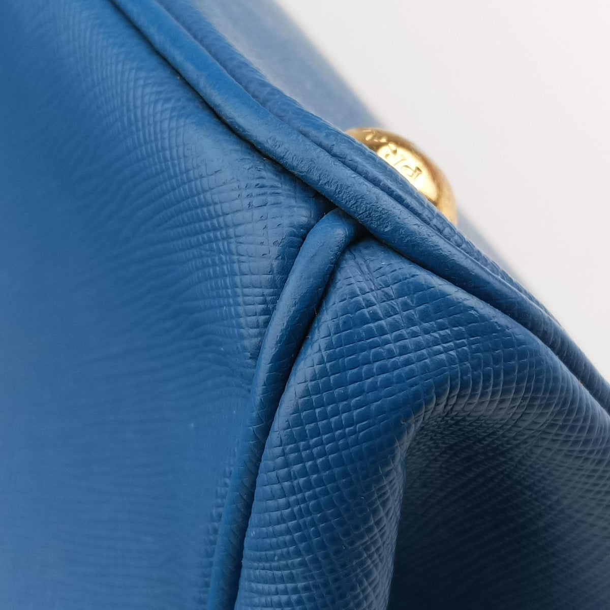 Pre-owned Prada Galleria Blue SAFFIANO Leather BN1786 handbag | stylenewstar