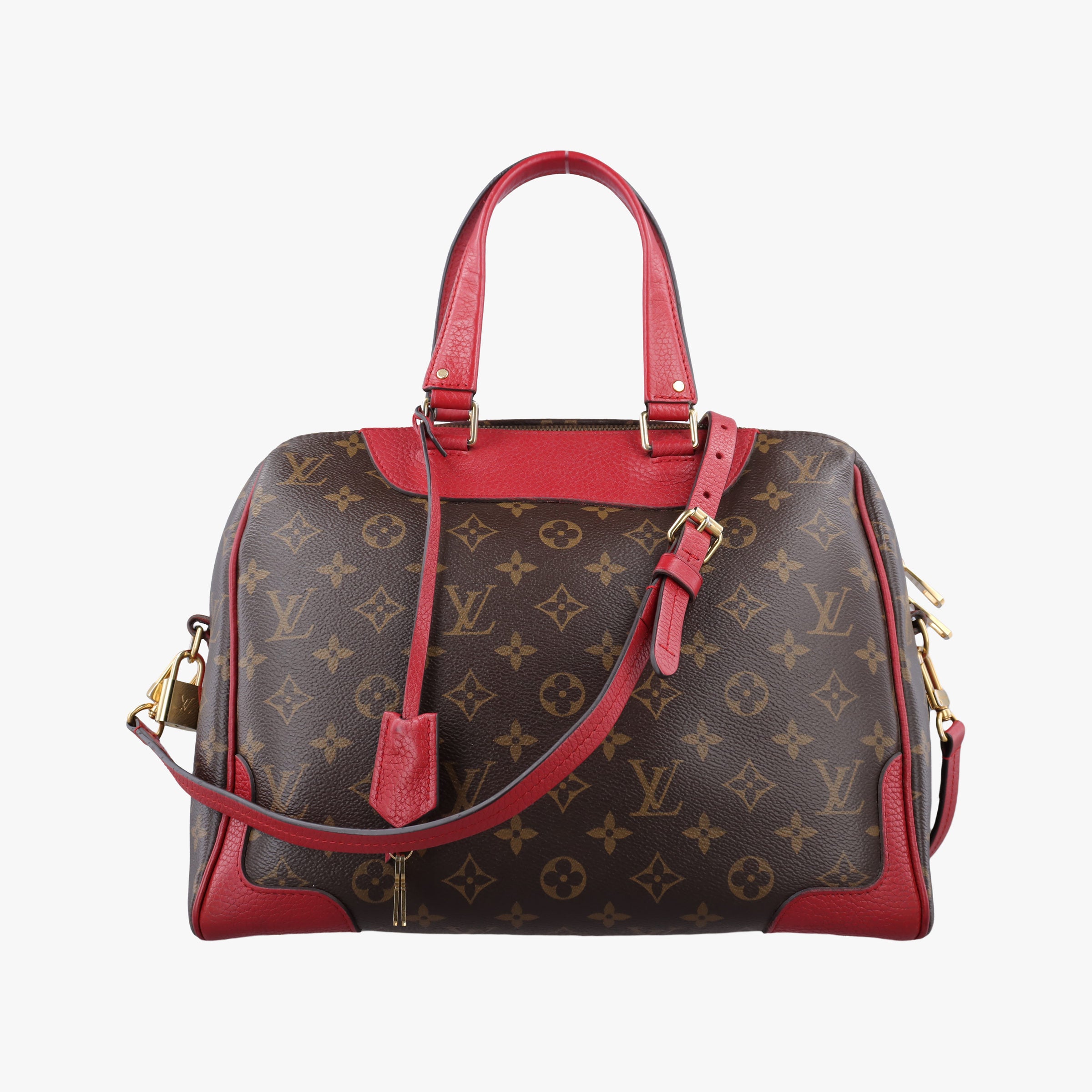 Vintage Louis Vuitton RETIRO PM brown×CERISE Monogram Canvas×calf leather M40546 shoulderbag | stylenewstar