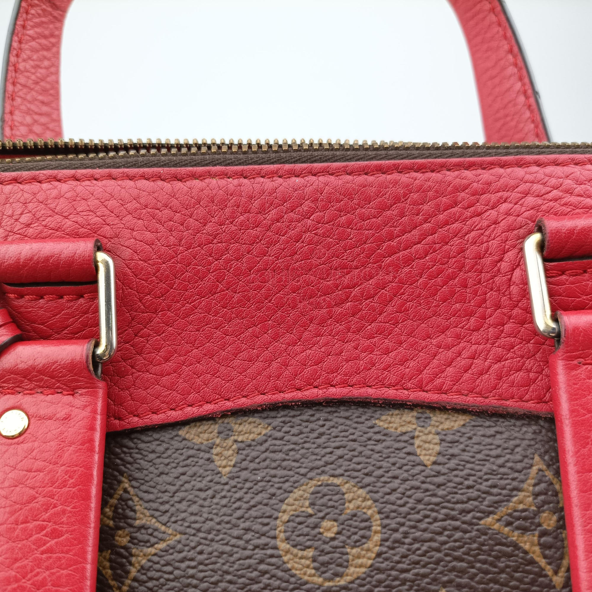 Vintage Louis Vuitton RETIRO PM brown×CERISE Monogram Canvas×calf leather M40546 shoulderbag | stylenewstar