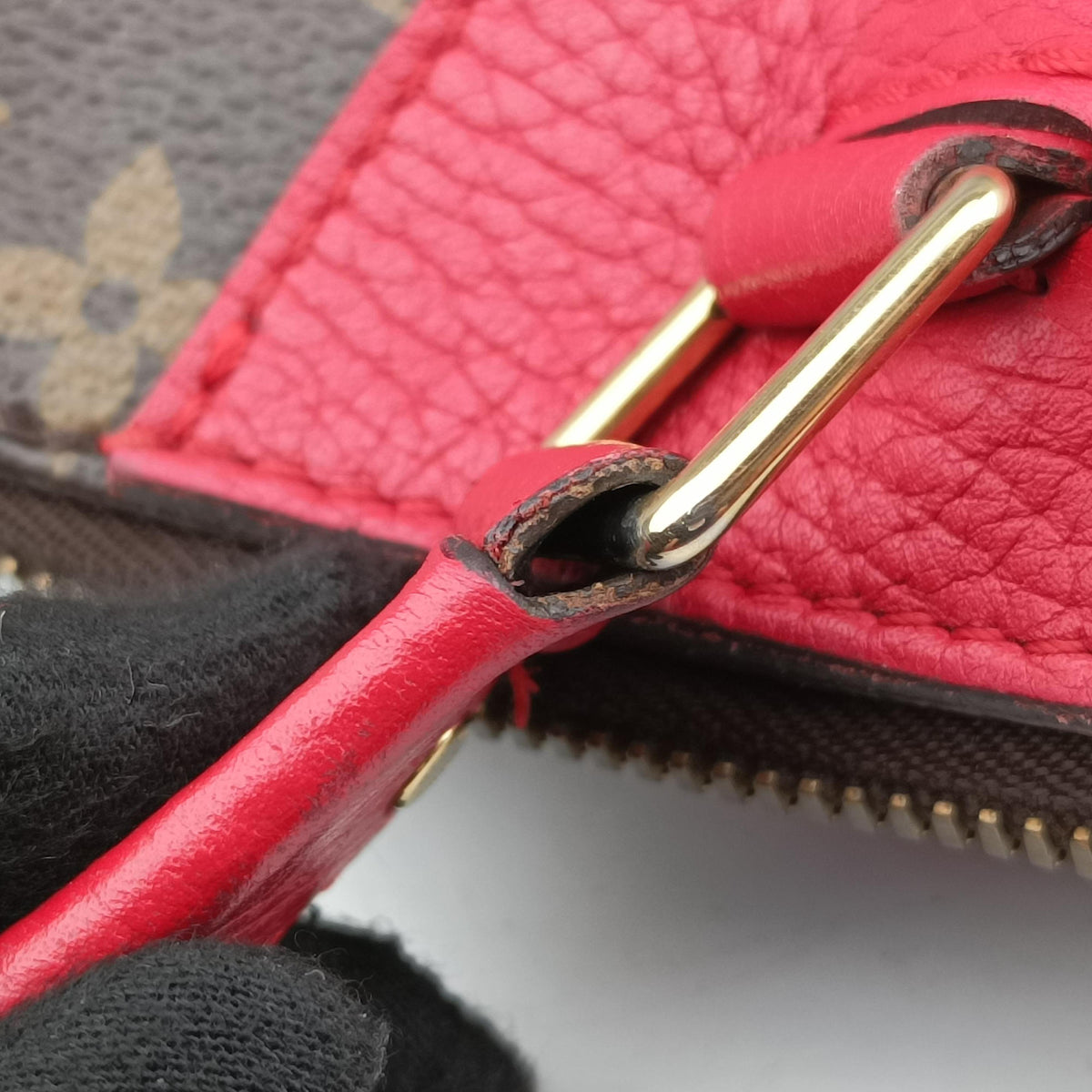 Vintage Louis Vuitton RETIRO PM brown×CERISE Monogram Canvas×calf leather M40546 shoulderbag | stylenewstar