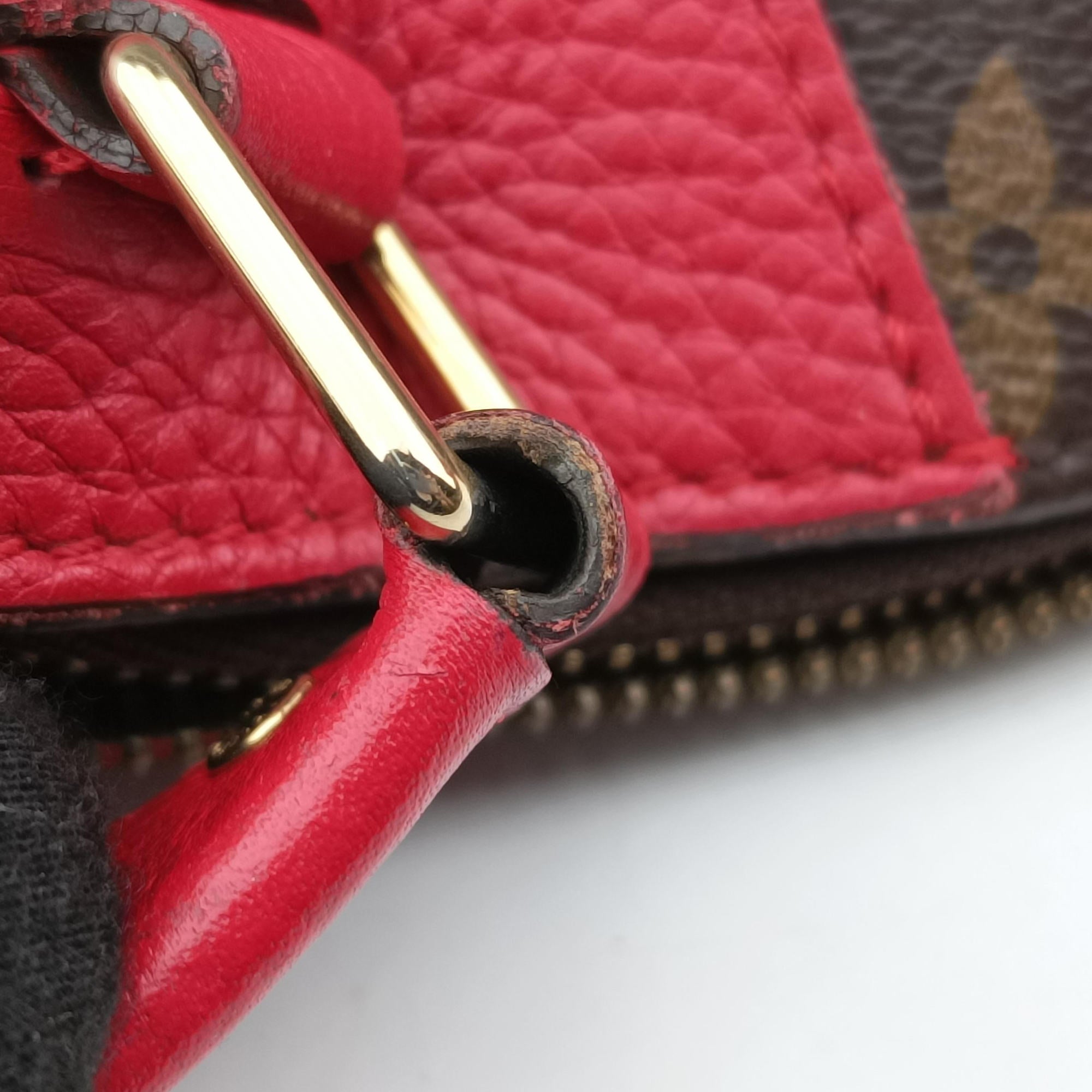 Vintage Louis Vuitton RETIRO PM brown×CERISE Monogram Canvas×calf leather M40546 shoulderbag | stylenewstar