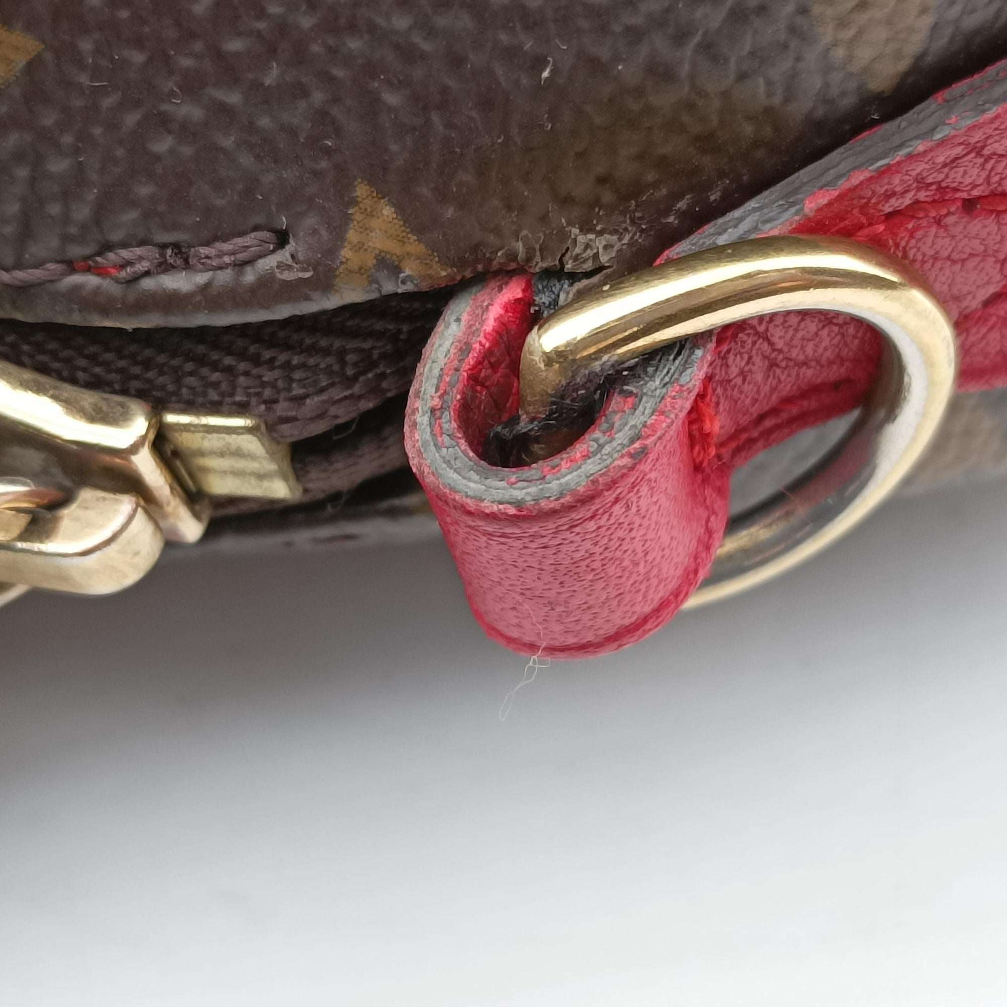 Vintage Louis Vuitton RETIRO PM brown×CERISE Monogram Canvas×calf leather M40546 shoulderbag | stylenewstar