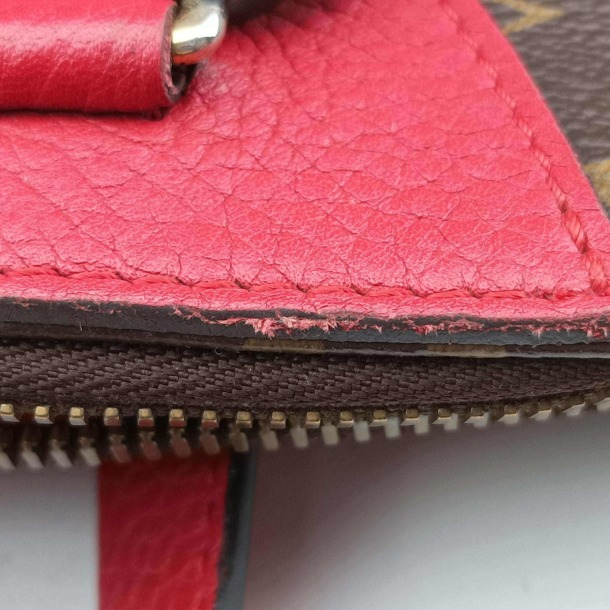 Vintage Louis Vuitton RETIRO PM brown×CERISE Monogram Canvas×calf leather M40546 shoulderbag | stylenewstar