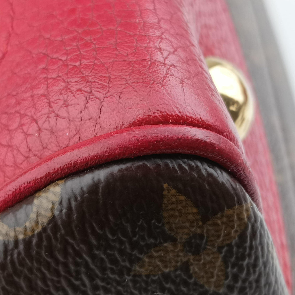 Vintage Louis Vuitton RETIRO PM brown×CERISE Monogram Canvas×calf leather M40546 shoulderbag | stylenewstar