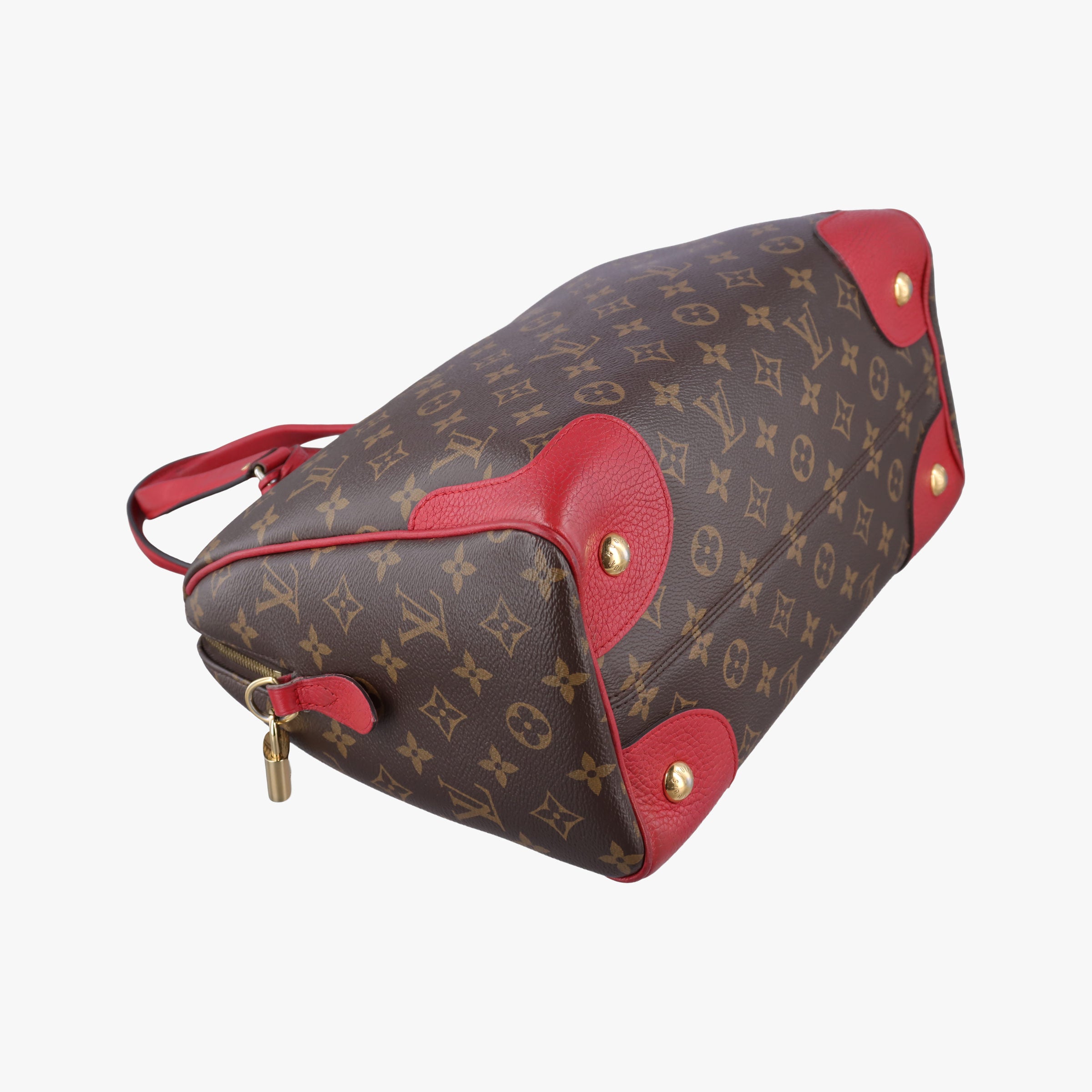 Vintage Louis Vuitton RETIRO PM brown×CERISE Monogram Canvas×calf leather M40546 shoulderbag | stylenewstar