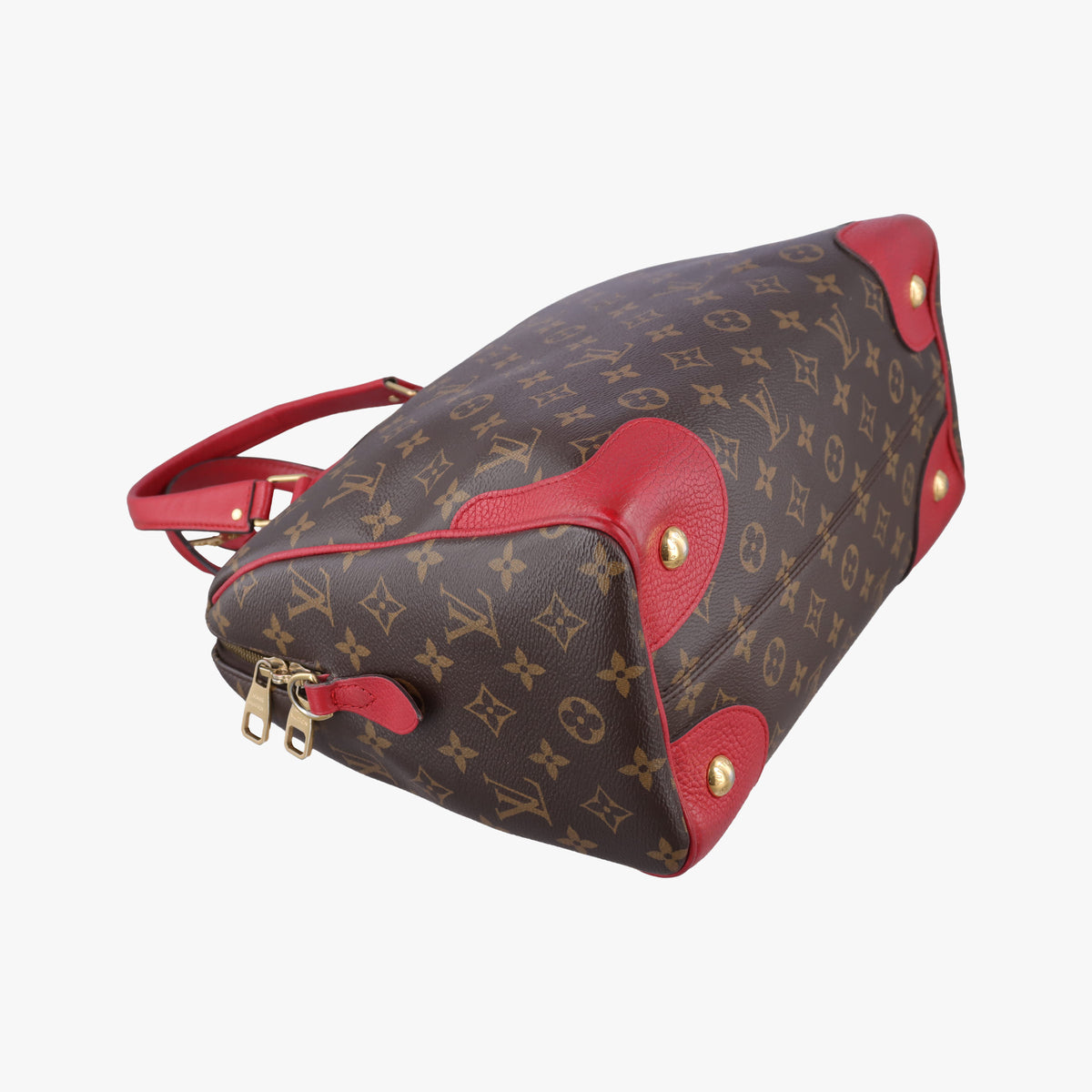 Vintage Louis Vuitton RETIRO PM brown×CERISE Monogram Canvas×calf leather M40546 shoulderbag | stylenewstar
