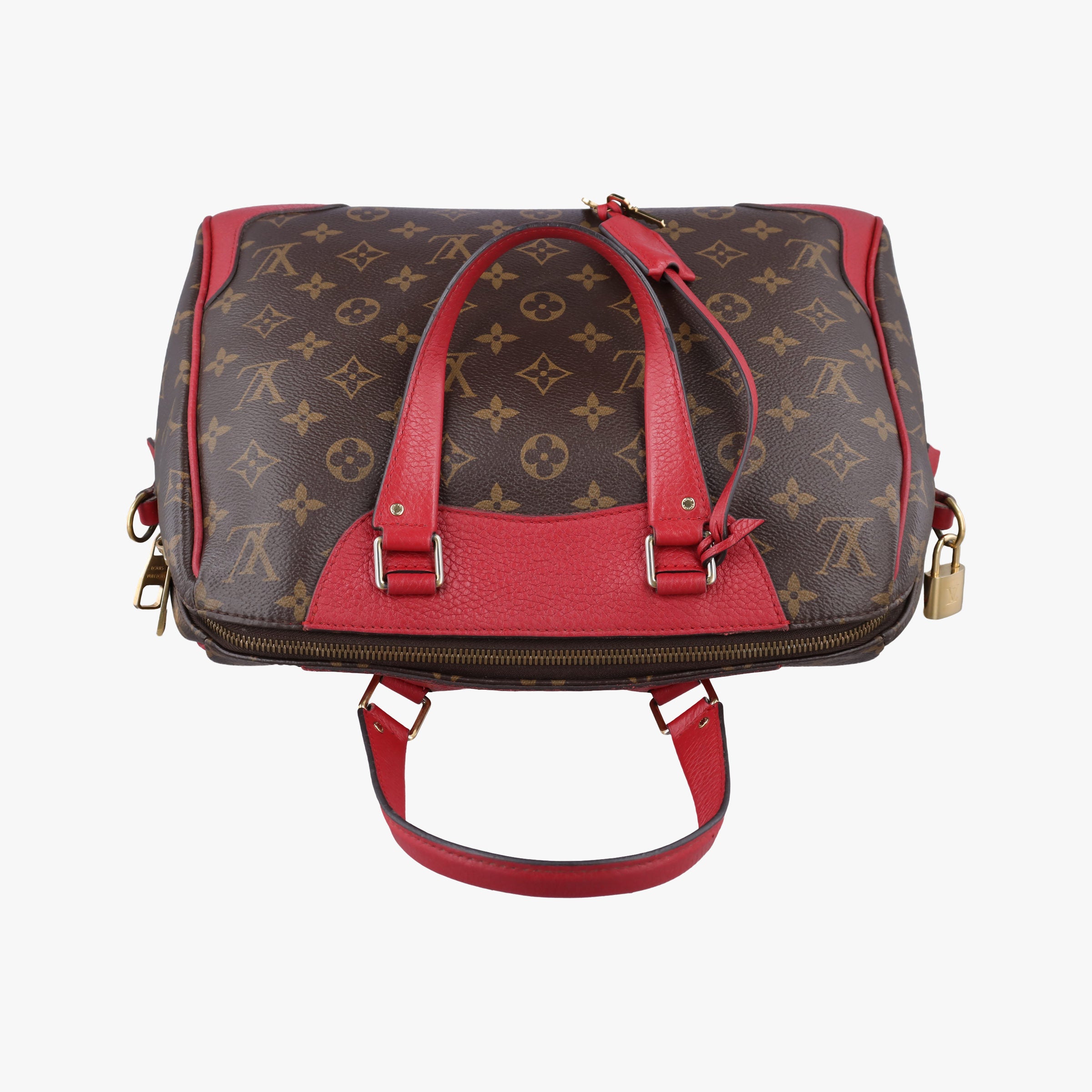 Vintage Louis Vuitton RETIRO PM brown×CERISE Monogram Canvas×calf leather M40546 shoulderbag | stylenewstar