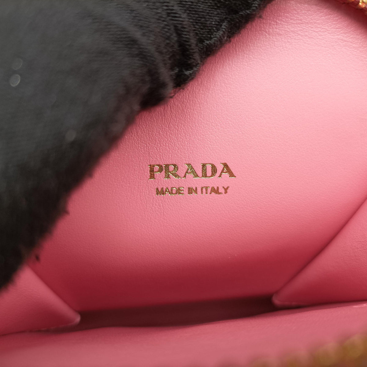 Pre-owned Prada Phone Pouch Pink Saffiano Leather  shoulderbag | stylenewstar