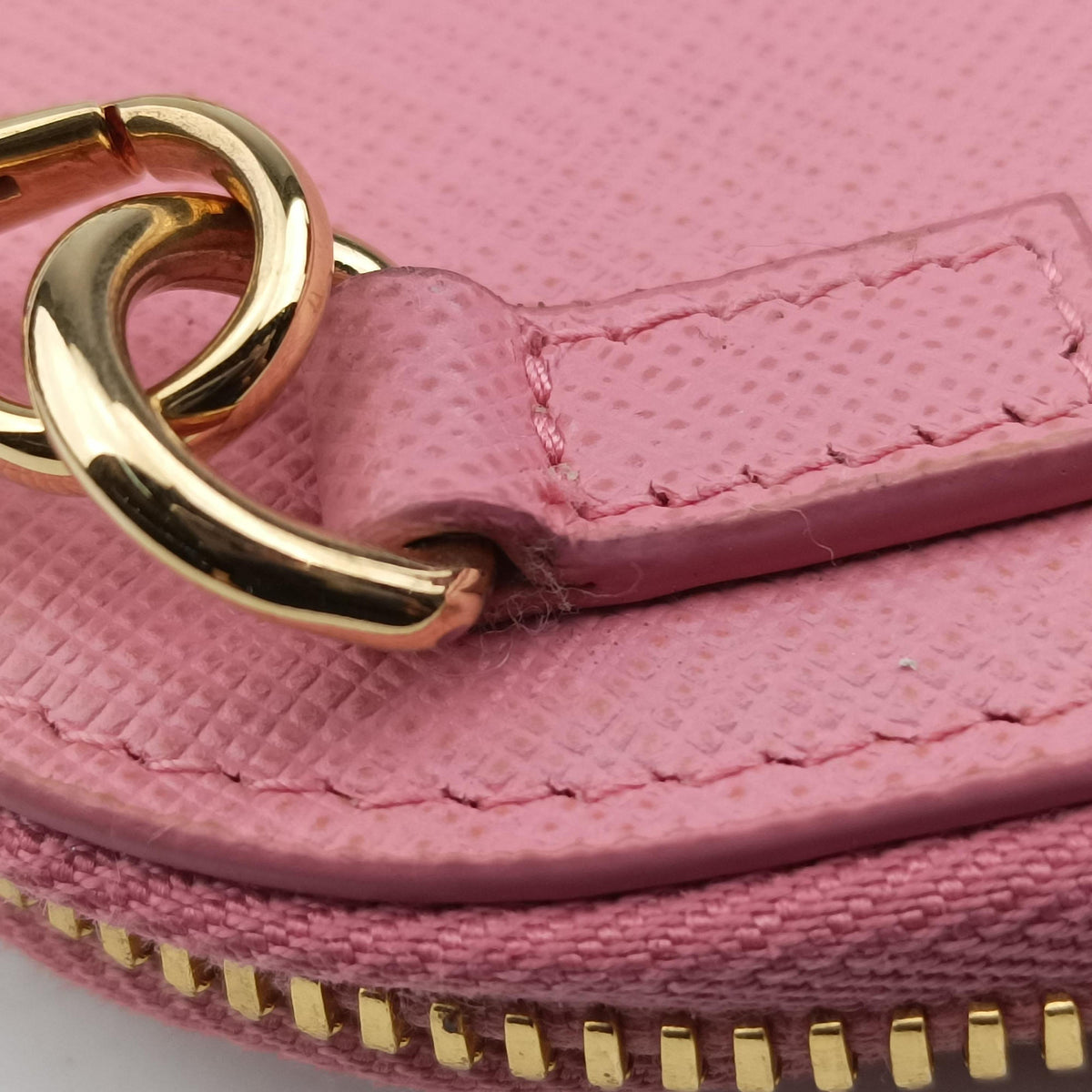 Pre-owned Prada Phone Pouch Pink Saffiano Leather  shoulderbag | stylenewstar