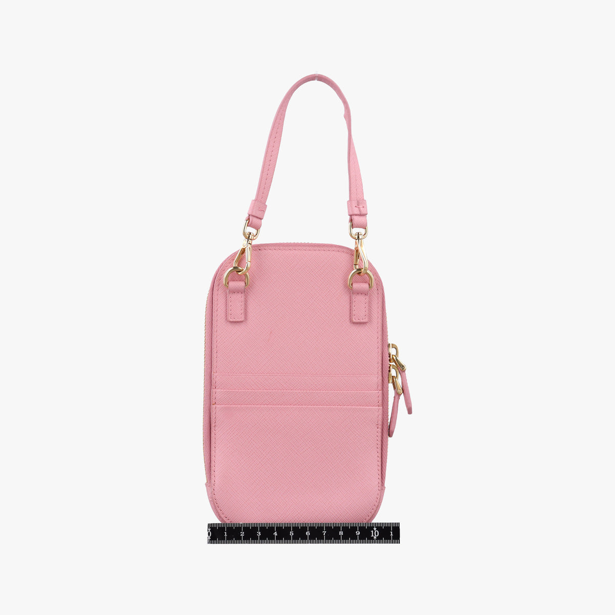 Pre-owned Prada Phone Pouch Pink Saffiano Leather  shoulderbag | stylenewstar