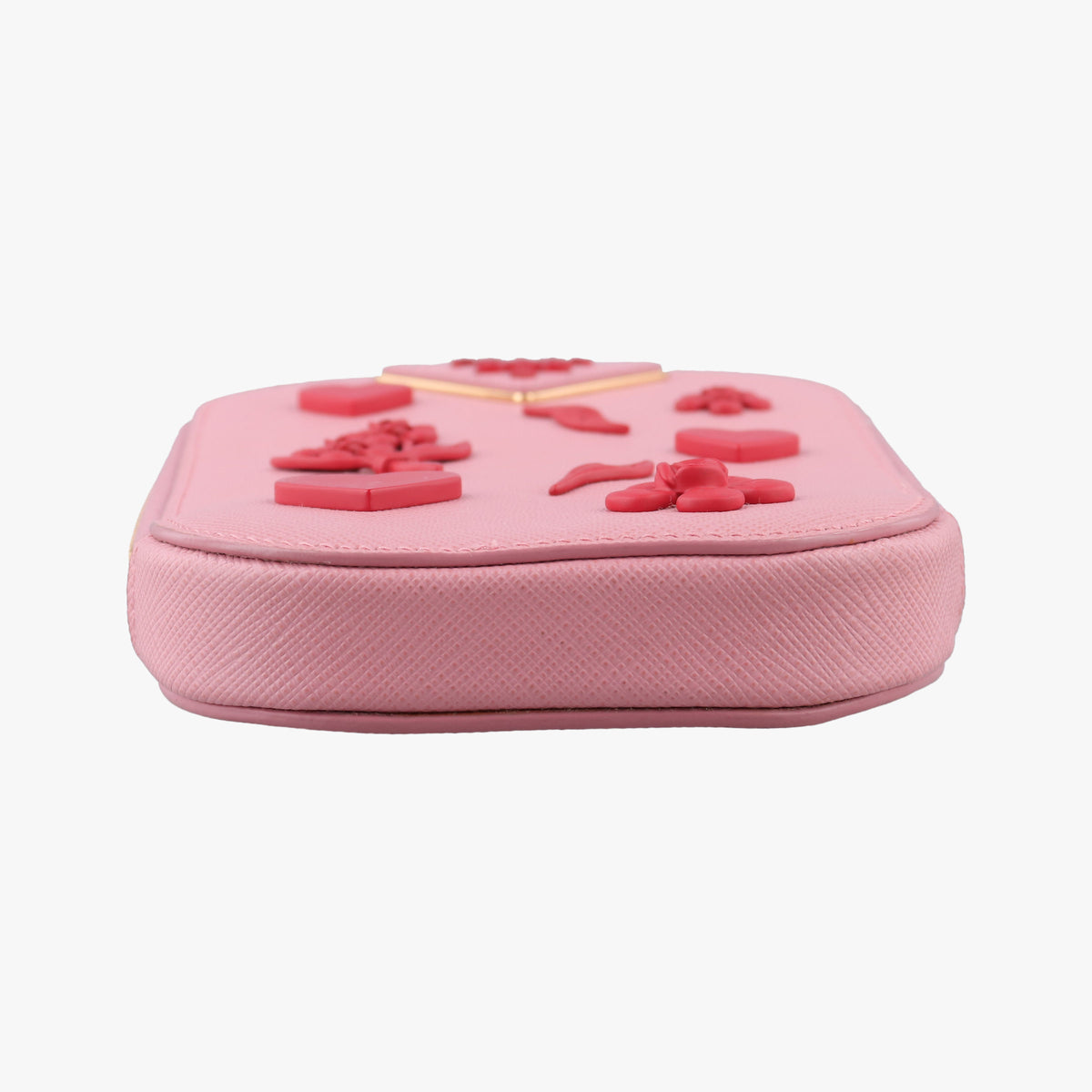 Pre-owned Prada Phone Pouch Pink Saffiano Leather  shoulderbag | stylenewstar
