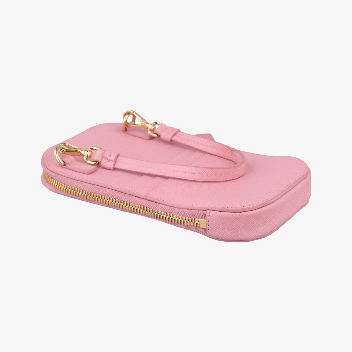 Pre-owned Prada Phone Pouch Pink Saffiano Leather  shoulderbag | stylenewstar