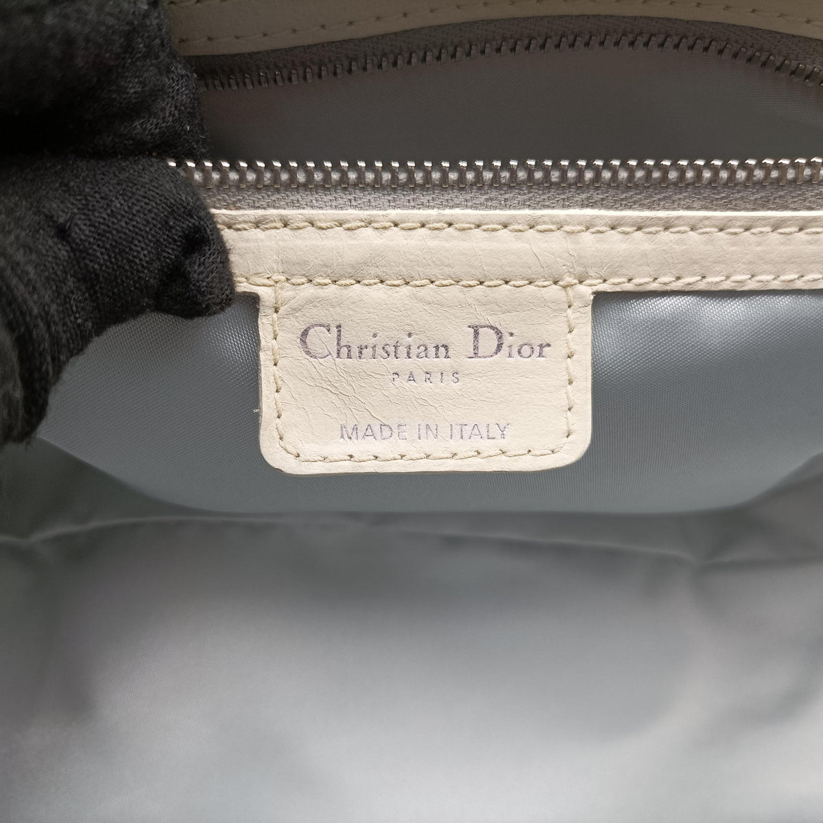 Secondhand Christian Dior Romantique Trotter White PVC coated canvas  shoulderbag | stylenewstar