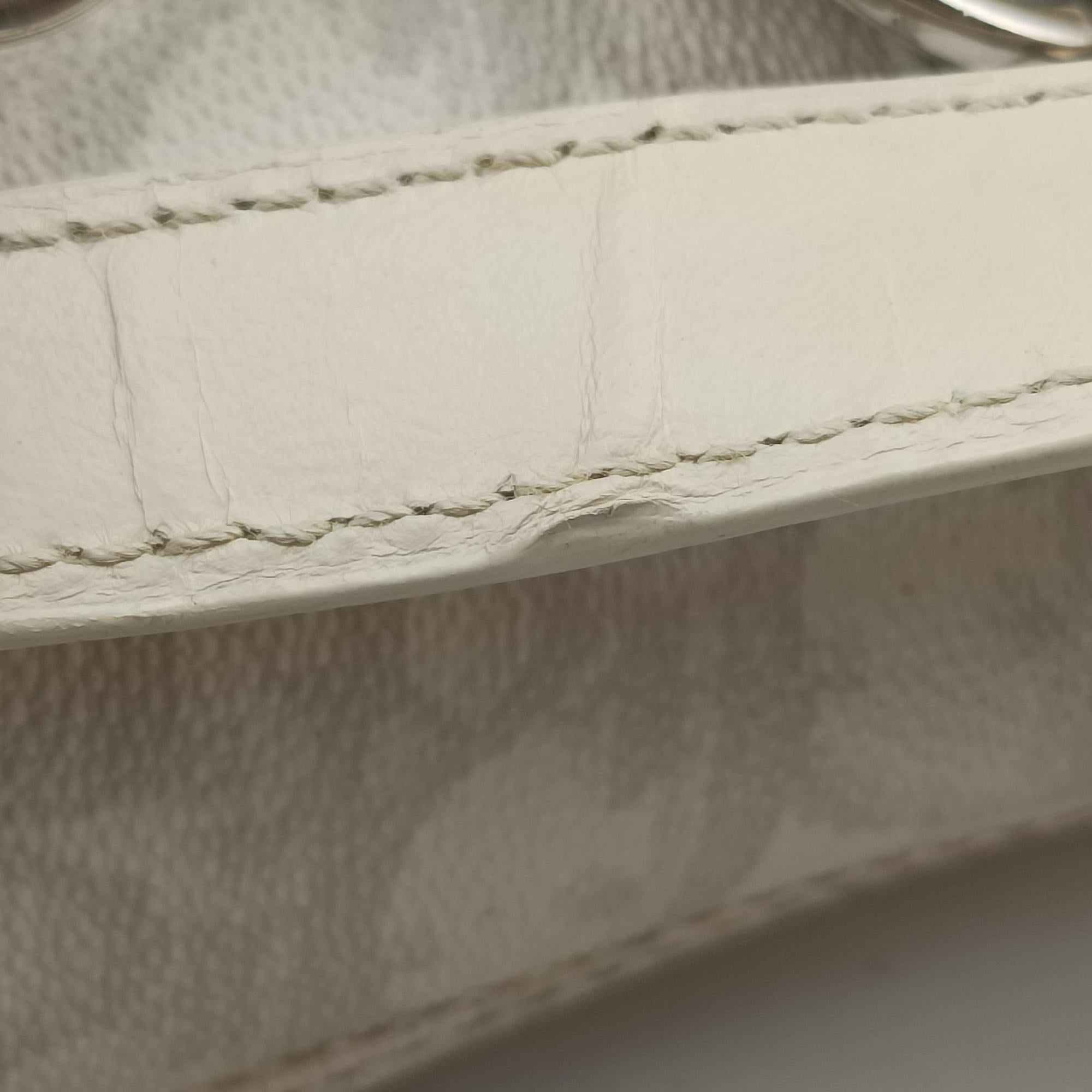 Pre-owned Christian Dior Romantique Trotter White PVC coated canvas  shoulderbag | stylenewstar