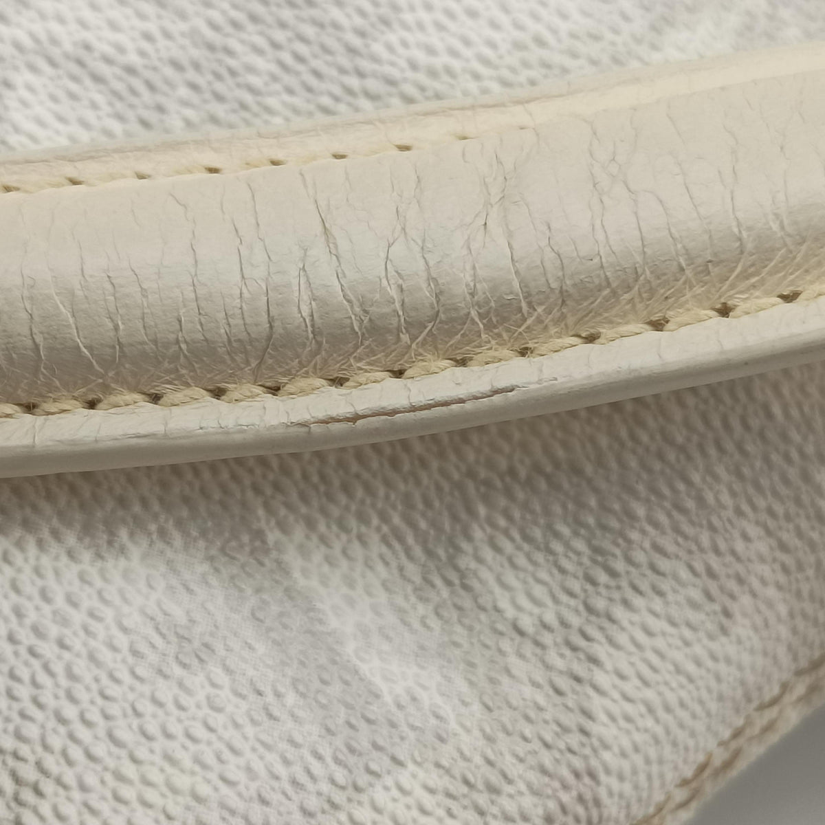 Pre-owned Christian Dior Romantique Trotter White PVC coated canvas  shoulderbag | stylenewstar