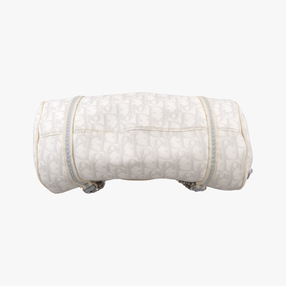 Pre-owned Christian Dior Romantique Trotter White PVC coated canvas  shoulderbag | stylenewstar