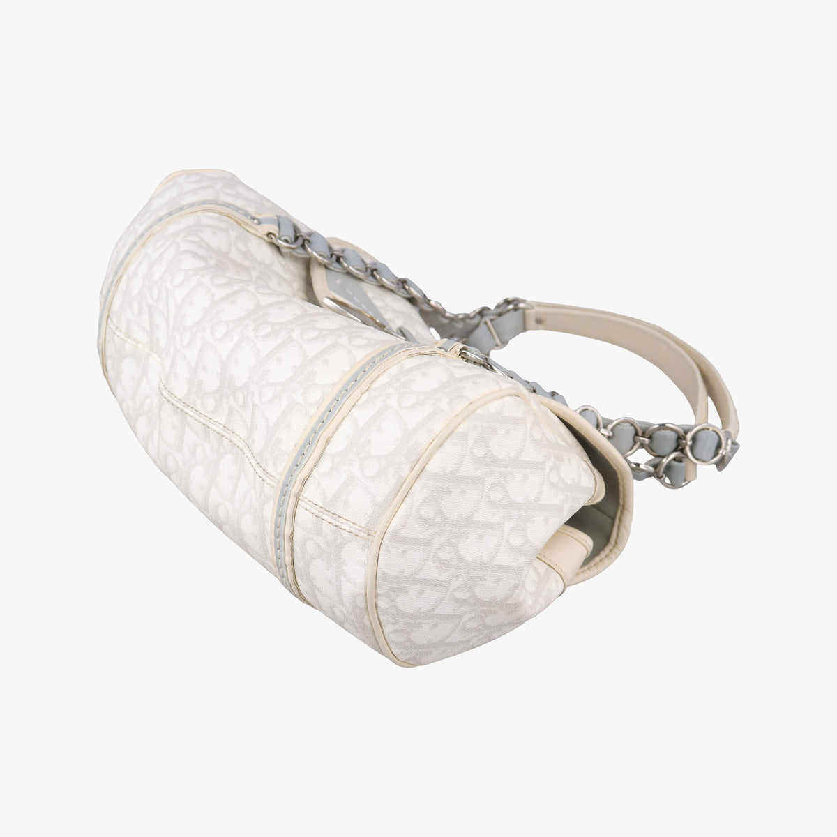 Secondhand Christian Dior Romantique Trotter White PVC coated canvas  shoulderbag | stylenewstar