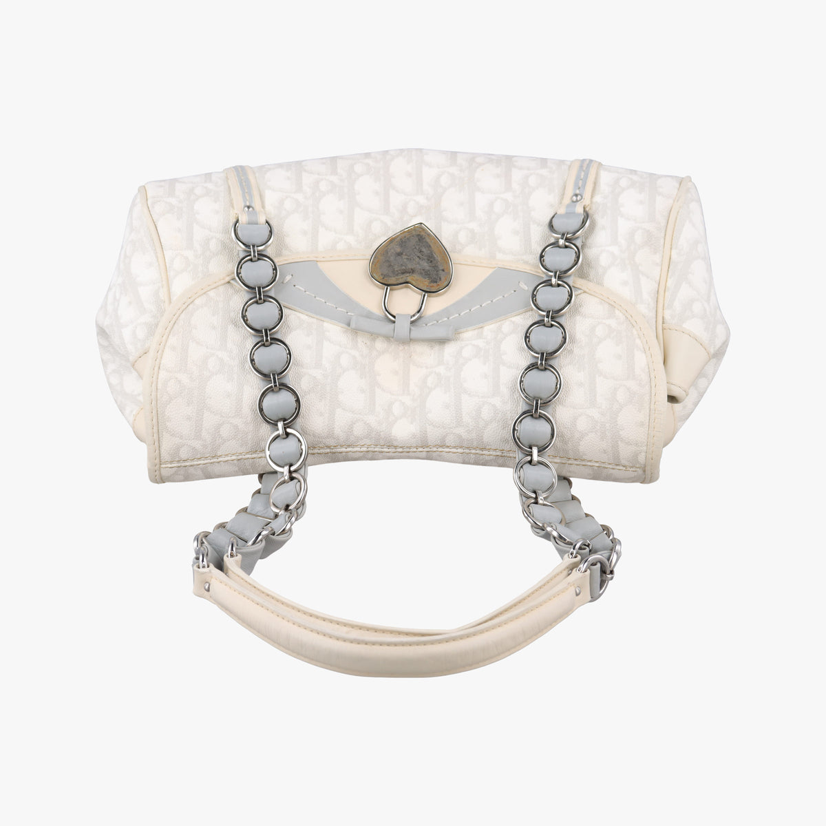 Secondhand Christian Dior Romantique Trotter White PVC coated canvas  shoulderbag | stylenewstar