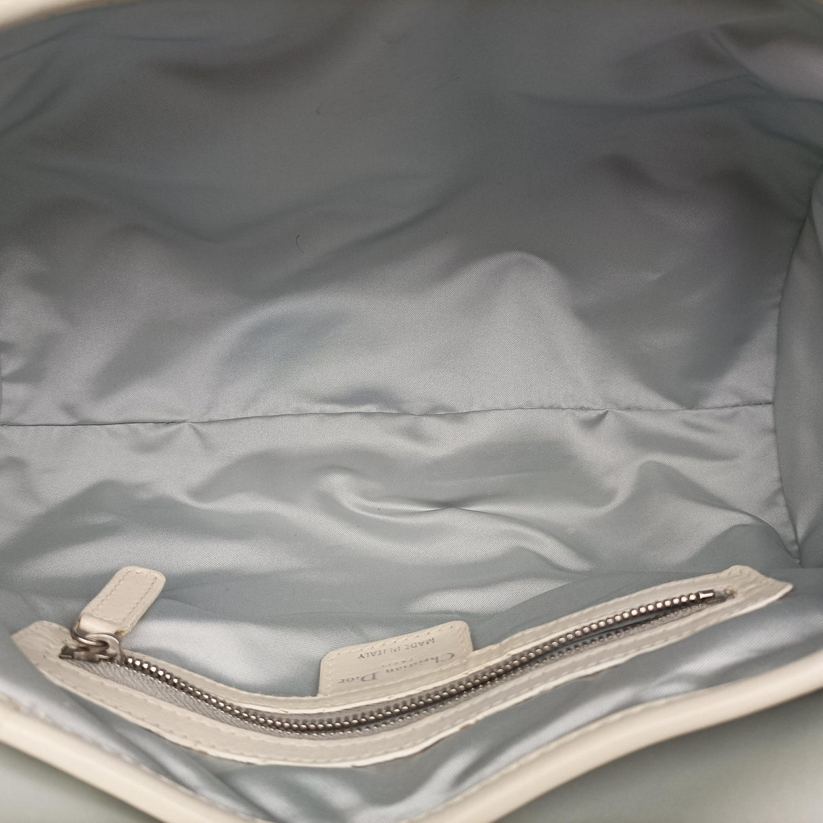 Pre-owned Christian Dior Romantique Trotter White PVC coated canvas  shoulderbag | stylenewstar