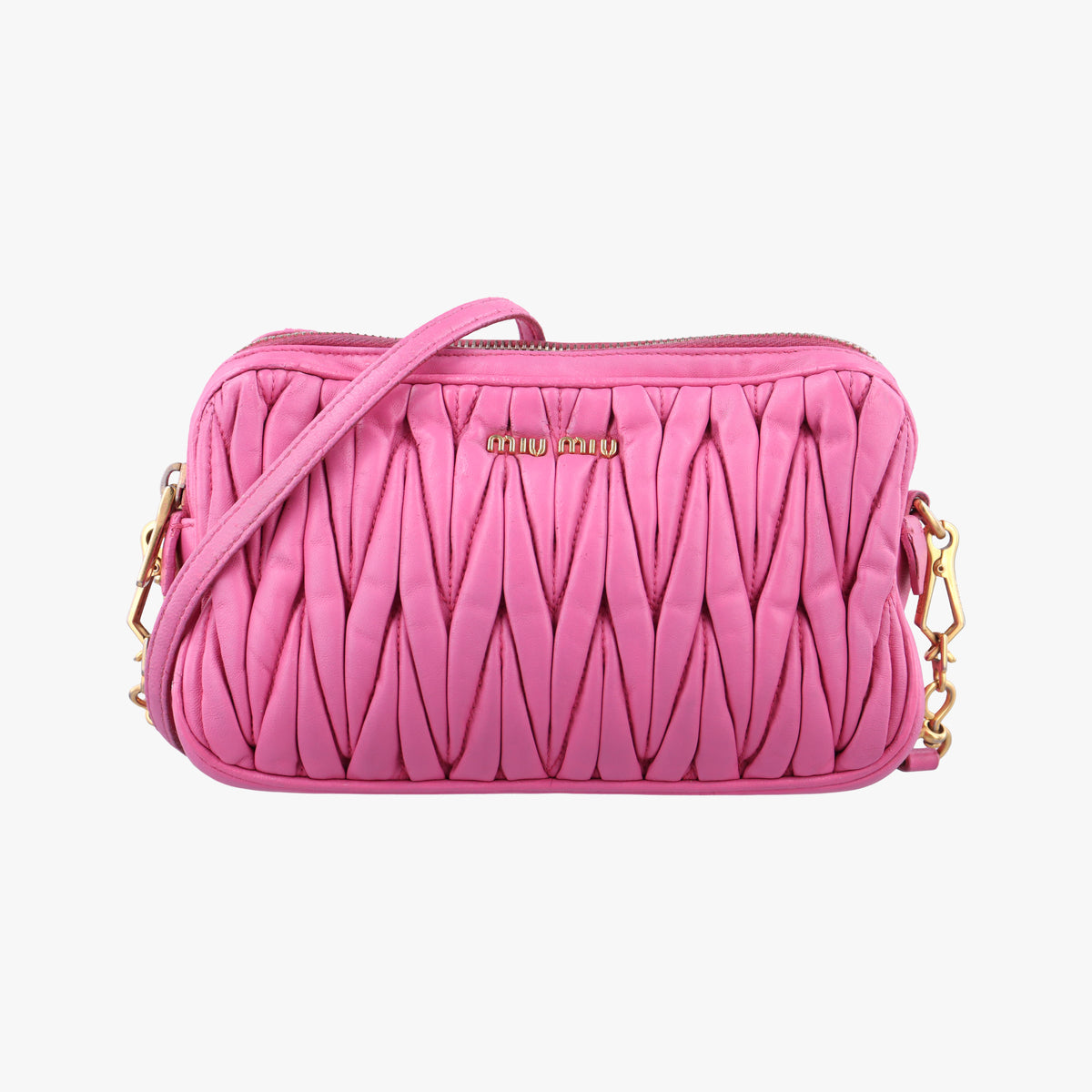 Secondhand Miu Miu MATELASSE Pink Leather  shoulderbag | stylenewstar