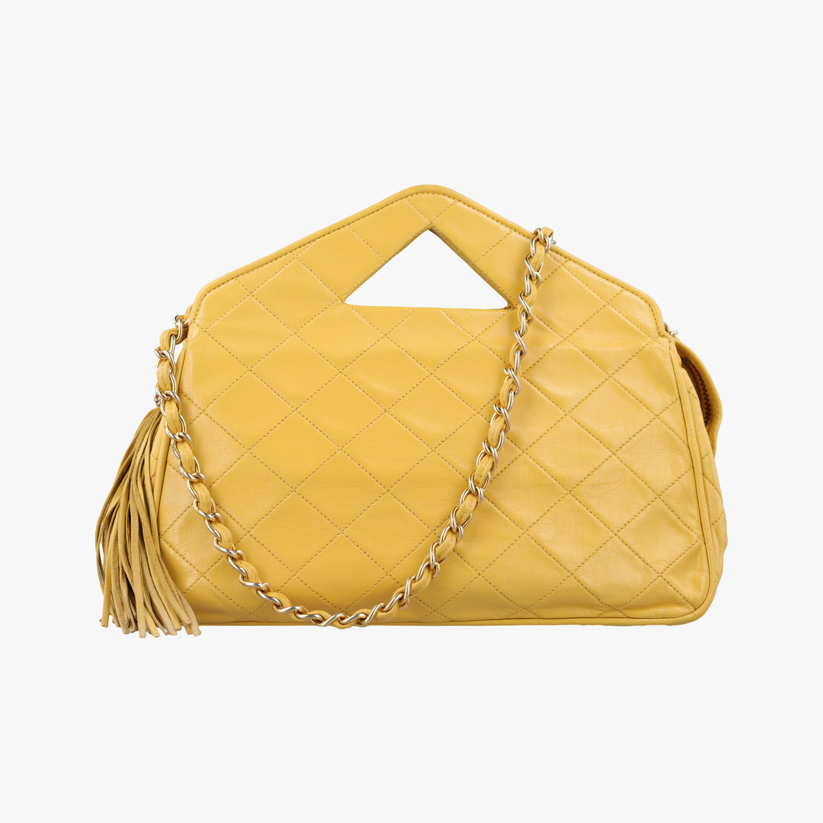 Pre-owned Chanel Matelasse Tassel Yellow lambskin  shoulderbag | stylenewstar