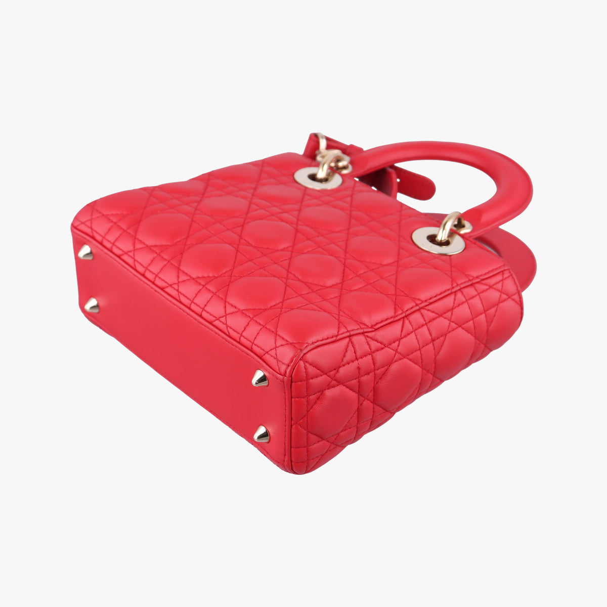 Pre-owned Christian Dior Lady Dior Red lambskin  shoulderbag | stylenewstar