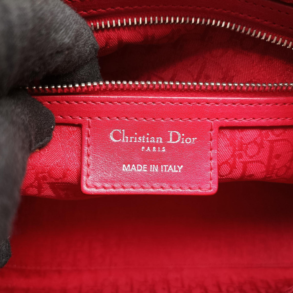 Pre-owned Christian Dior Lady Dior Red lambskin  shoulderbag | stylenewstar