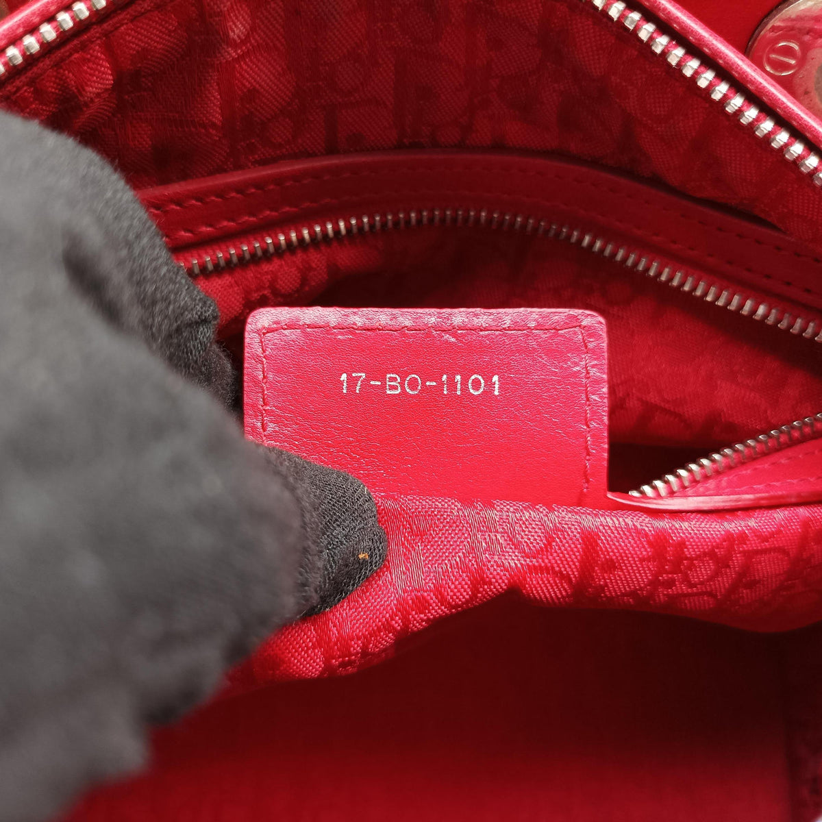 Pre-owned Christian Dior Lady Dior Red lambskin  shoulderbag | stylenewstar