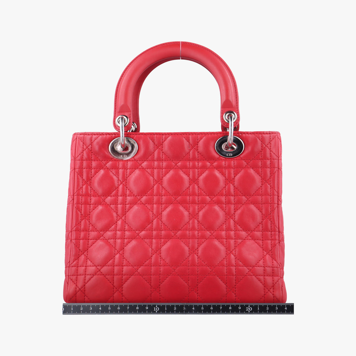 Pre-owned Christian Dior Lady Dior Red lambskin  shoulderbag | stylenewstar