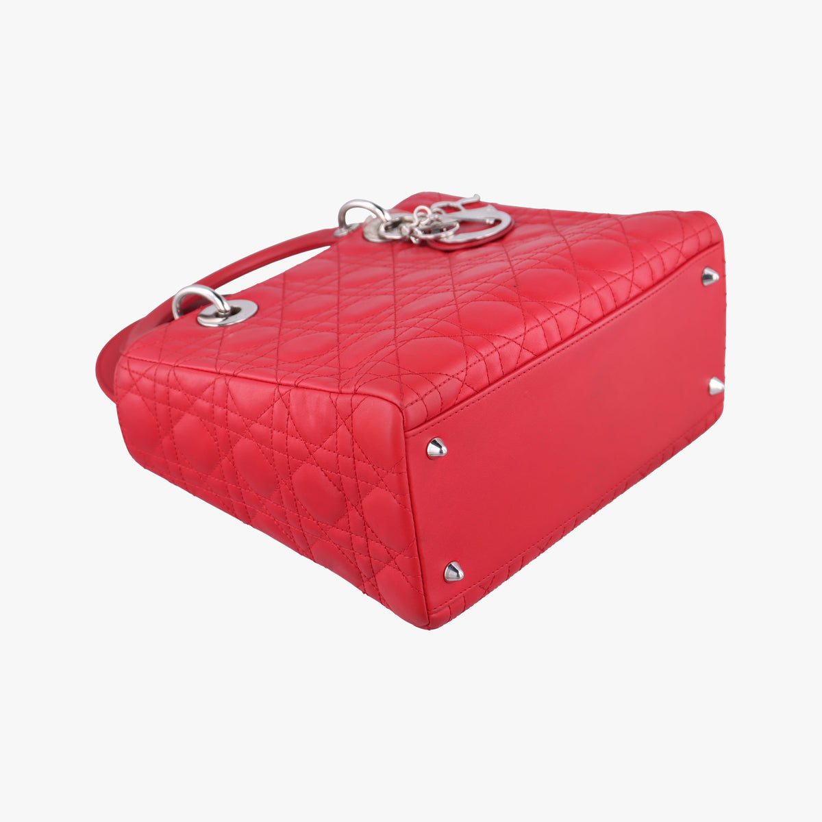 Pre-owned Christian Dior Lady Dior Red lambskin  shoulderbag | stylenewstar